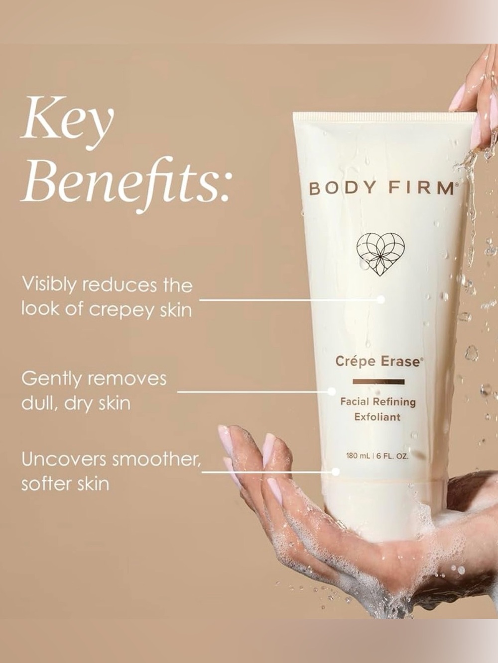 NEW sealed Crepe Erase Body Firm Facial Refining Exfoliant large 6 oz size - Picture 2 of 7